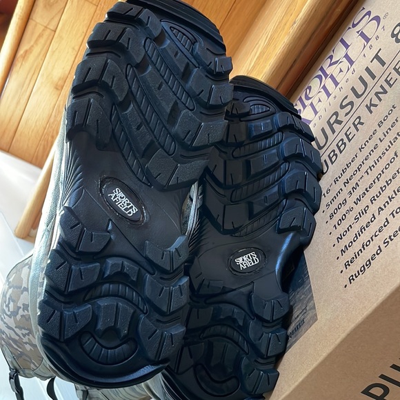 Sports Afield Forest Green Pursuit 800 Rubber Knee Boots Hunting Size 12 - Picture 6 of 10